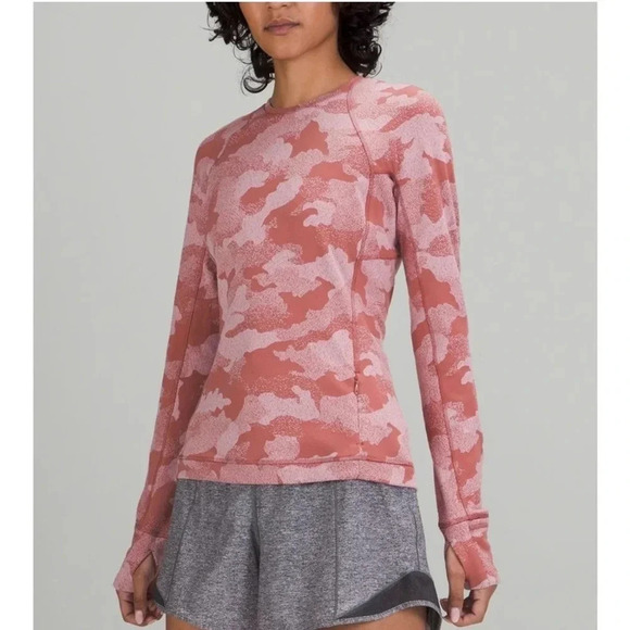 Lululemon It's Rulu Run Long Sleeve Pullover Pink Camo Size 8 - Picture 1 of 11